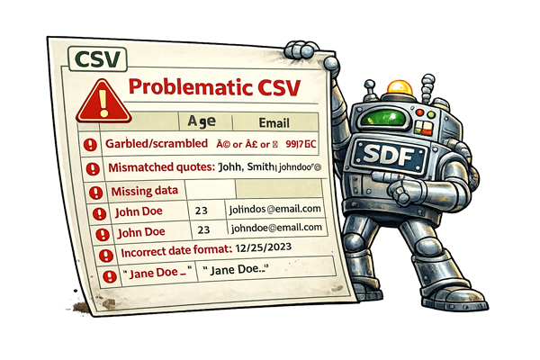 CSV Broken CSV rows example